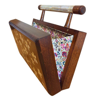Yasmine – Luxury Damascene Clutch with Mother of Pearl Inlay & Brocade Interior
