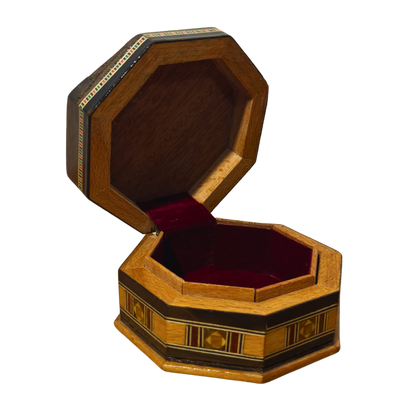 Handcrafted Mosaic Box – Traditional Damascus Art & Velvet Interior