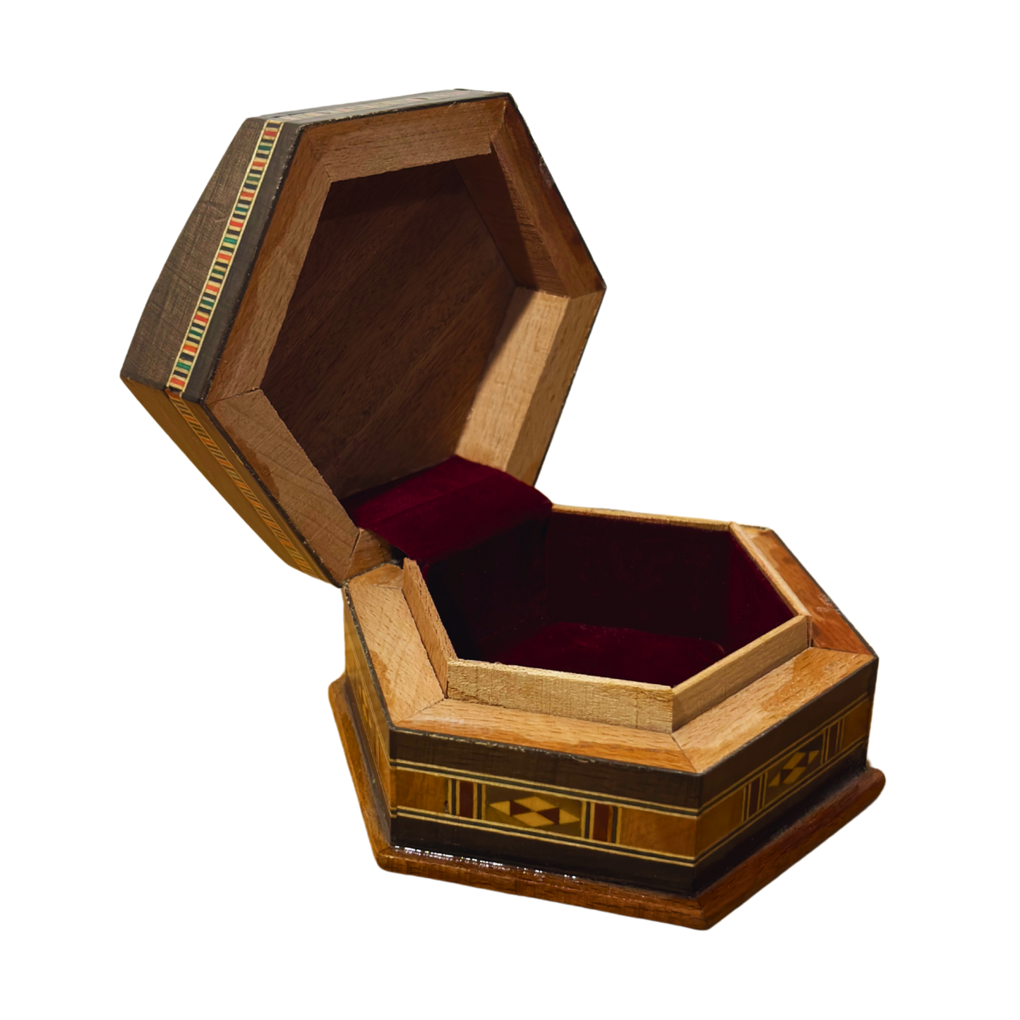 Handcrafted Mosaic Box – Traditional Damascus Art & Velvet Interior