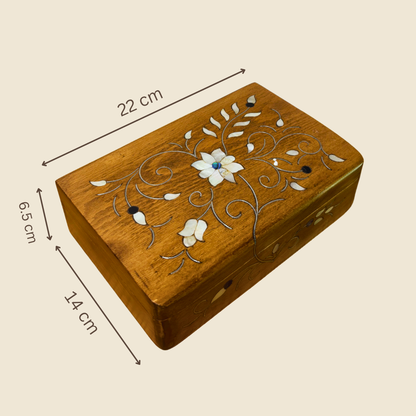 Boîte Damasquine de Luxe Artisanale – Nacre & Velours
