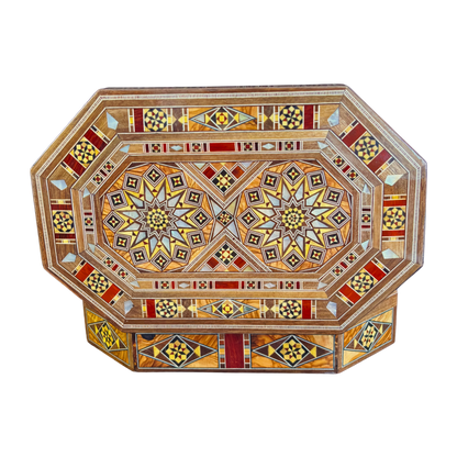 Handgefertigte Mosaik-Schatulle aus Damaskus – Perlmutt & Samt