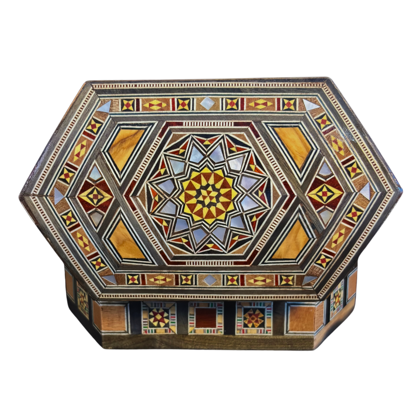 Artisan Damascene Mosaic Box – Mother of Pearl & Velvet