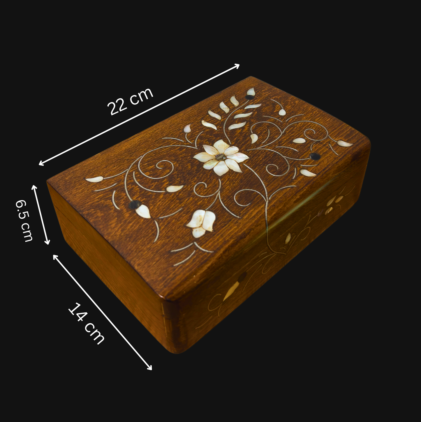 El Yapımı Şam Lüks Kutusu – Sedef & Kadife Zarafeti