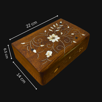 El Yapımı Şam Lüks Kutusu – Sedef & Kadife Zarafeti