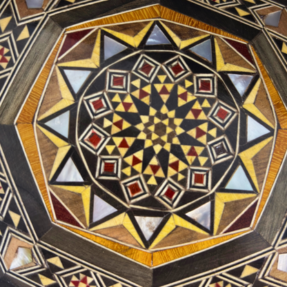 Elegant Damascene Mosaic Box – Mother of Pearl & Velvet