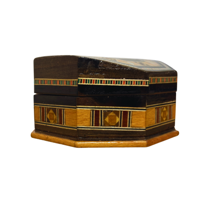 Handcrafted Mosaic Box – Traditional Damascus Art & Velvet Interior