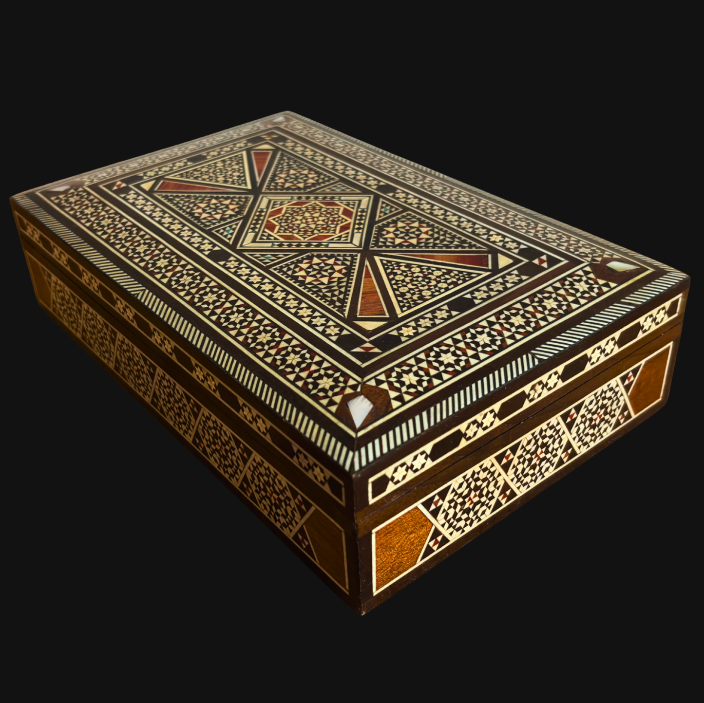 Vintage 1970 Damasceense Sieradendoos – Parelmoer Inlegkunst