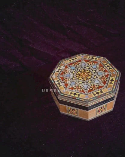 Petite Damascene Mosaic Box – Mother of Pearl & Velvet